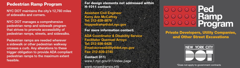 Pedestrian ramp program is designed to inform homeowners of the requirements for pedestrian access at the corner quadrants.  