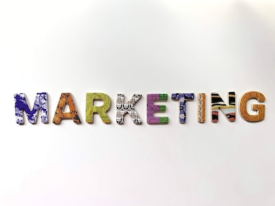 Marketing spelled out in colorful letters