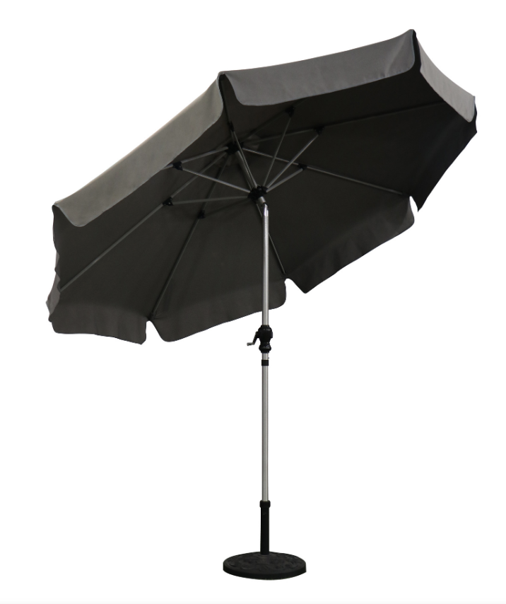 Grey aluminium parasol