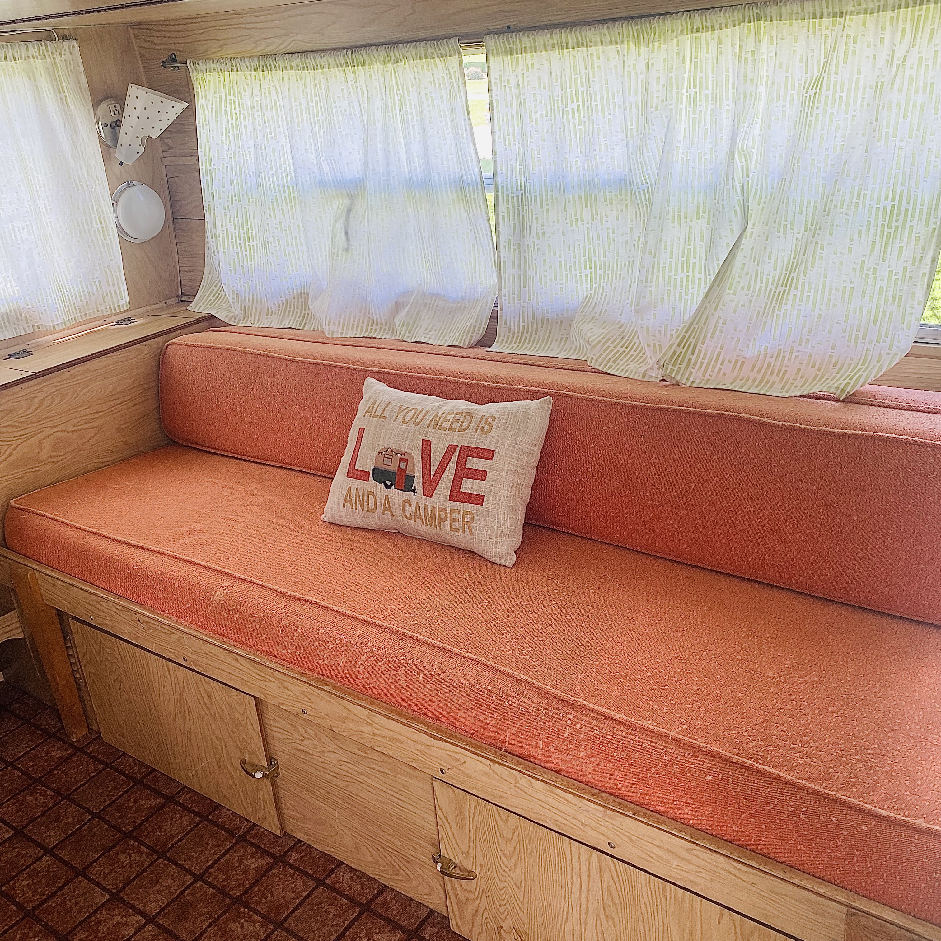 orange interior vintage camper