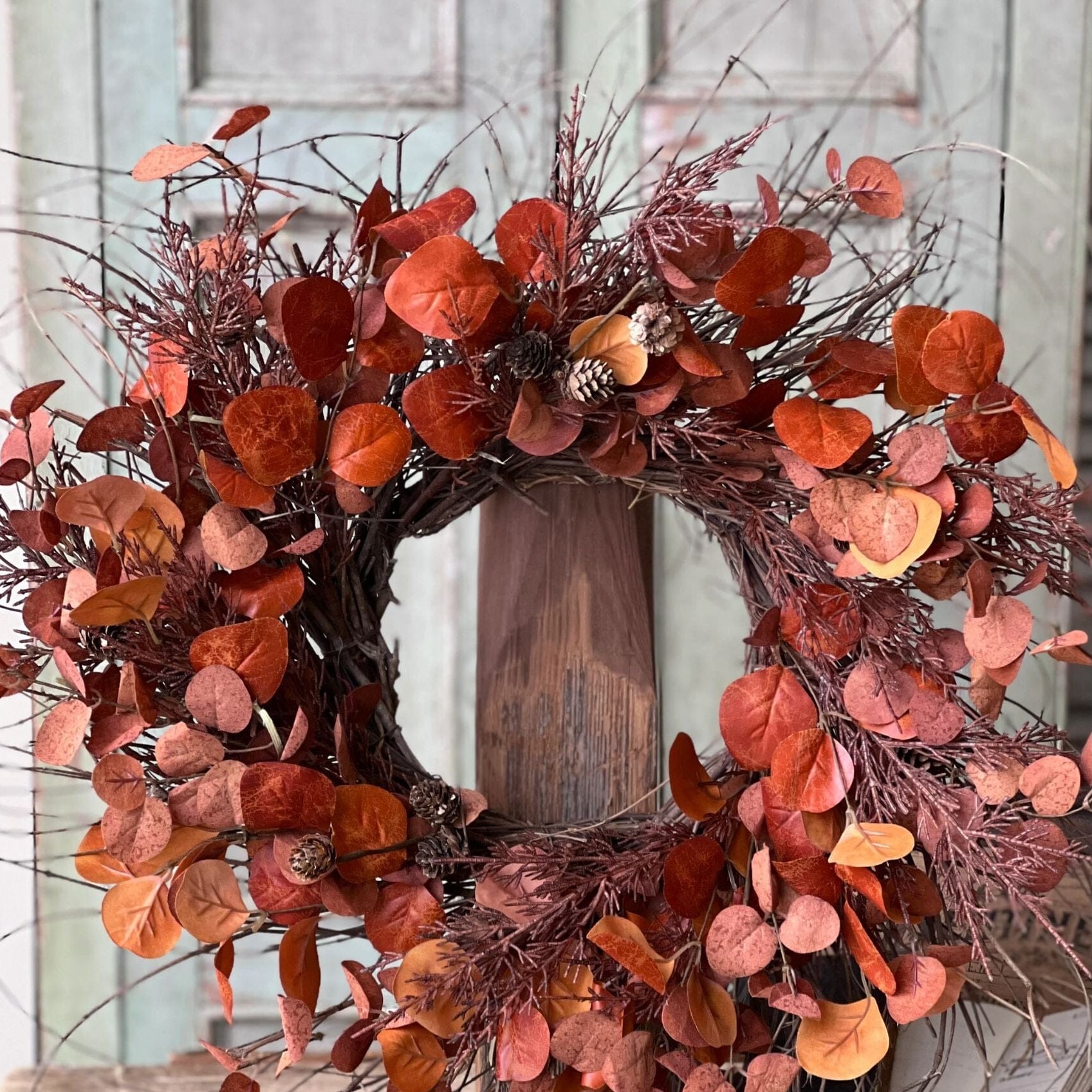 Penny leaf rust wreath