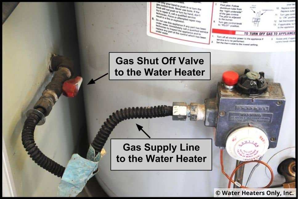 Shut off valve for a water heater