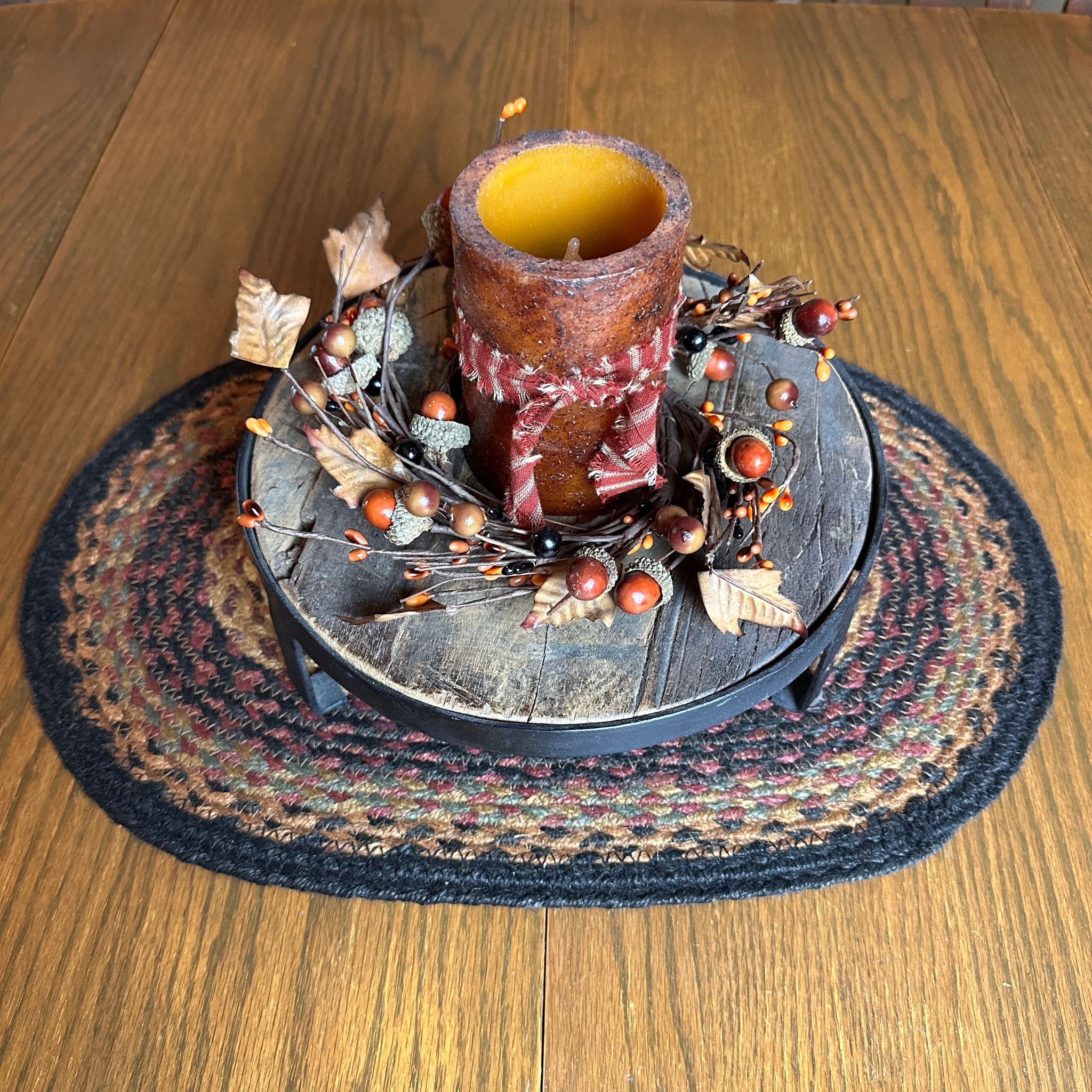 country mix acorn candle ring