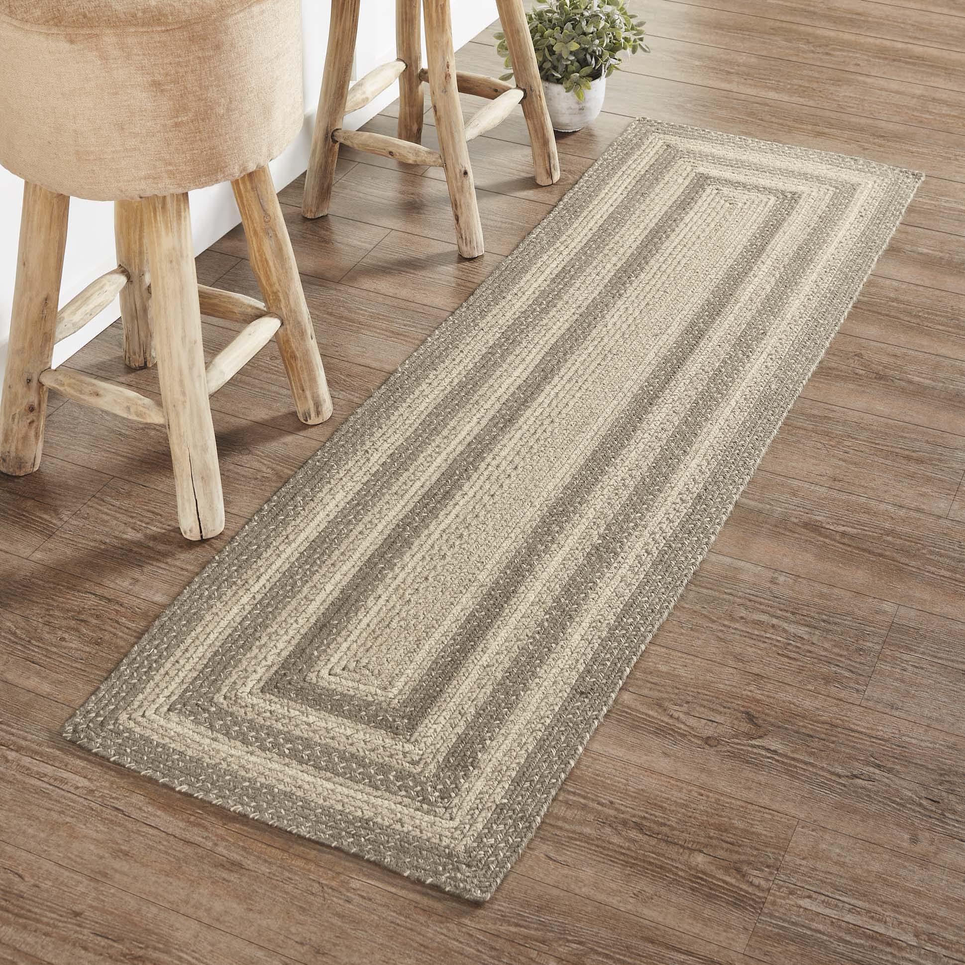 Cobblestone rectangle braided rug 22x72