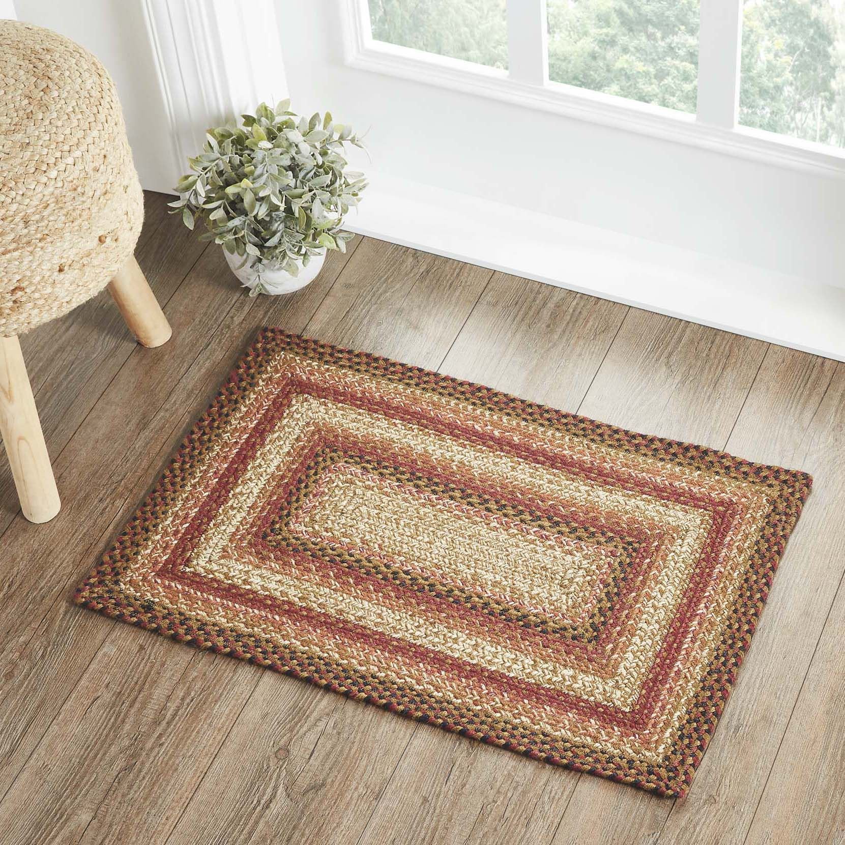 Ginger Spice rectangle braided rug