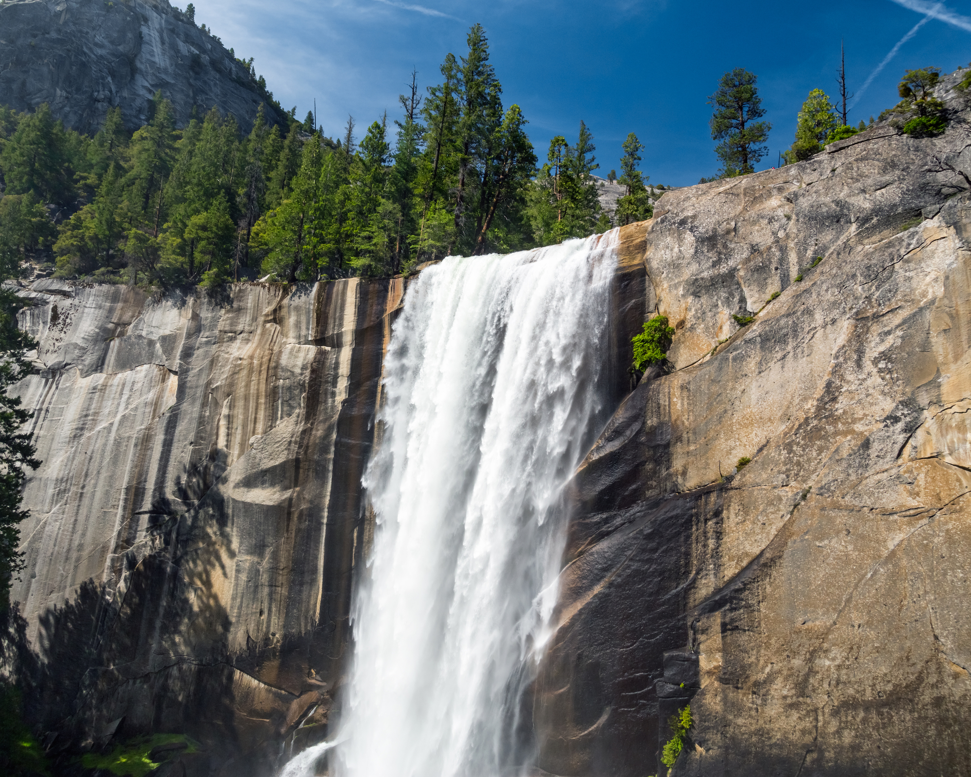 Vernal Fall in Yosemite National Park from hike trail