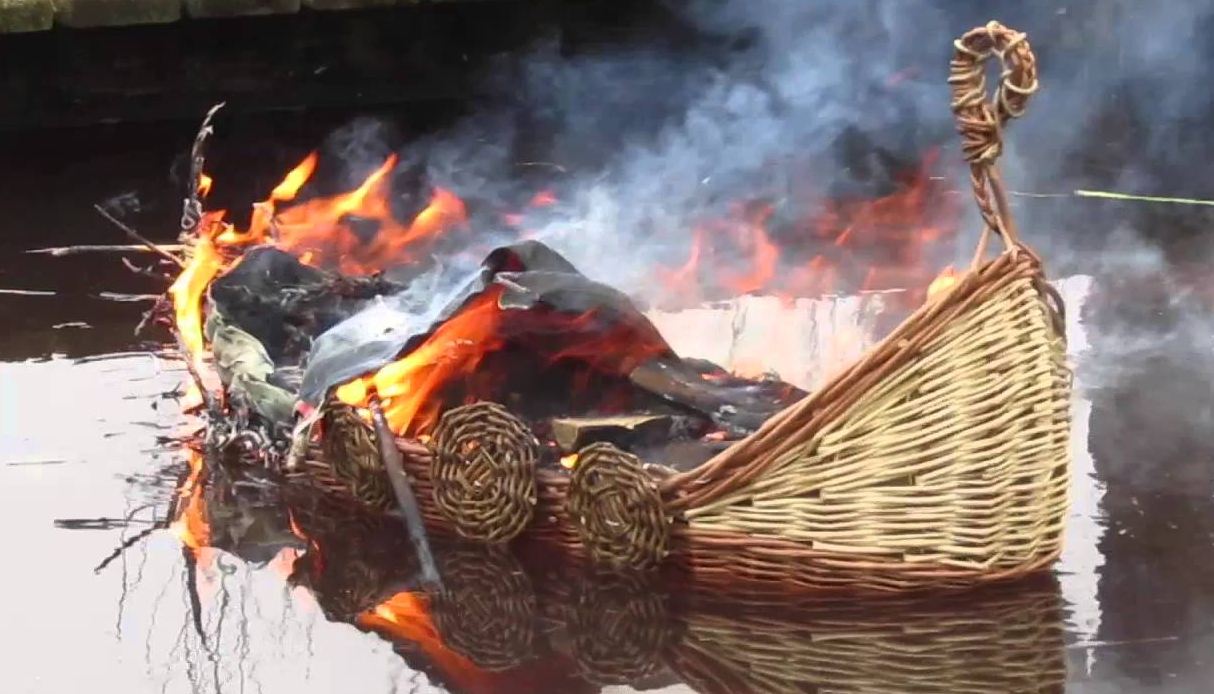 sea burial, burial process, viking boat