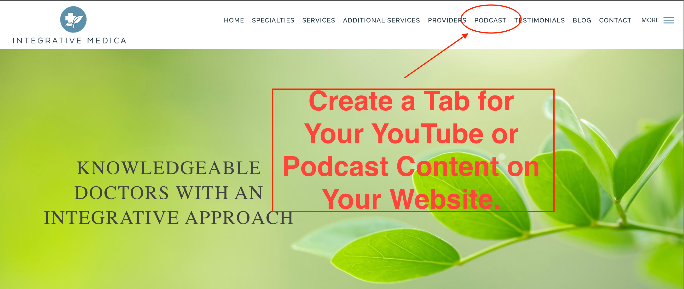 digital marketing for doctos embeding podcast to website