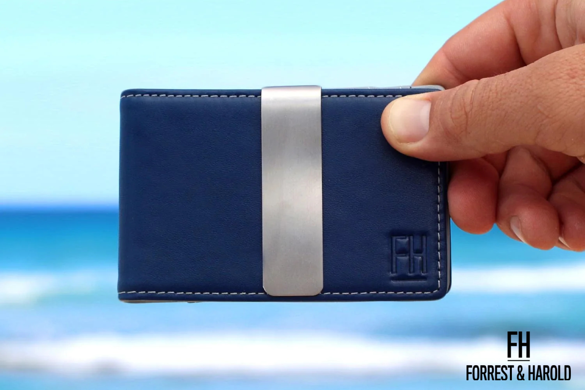 Photo of a money clip wallet by Forrest and Harold- perfect for travellers because it is easy to carry yet durable at the same time...