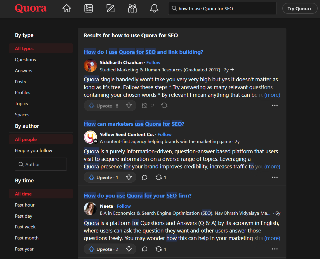 how to use Quora for SEO