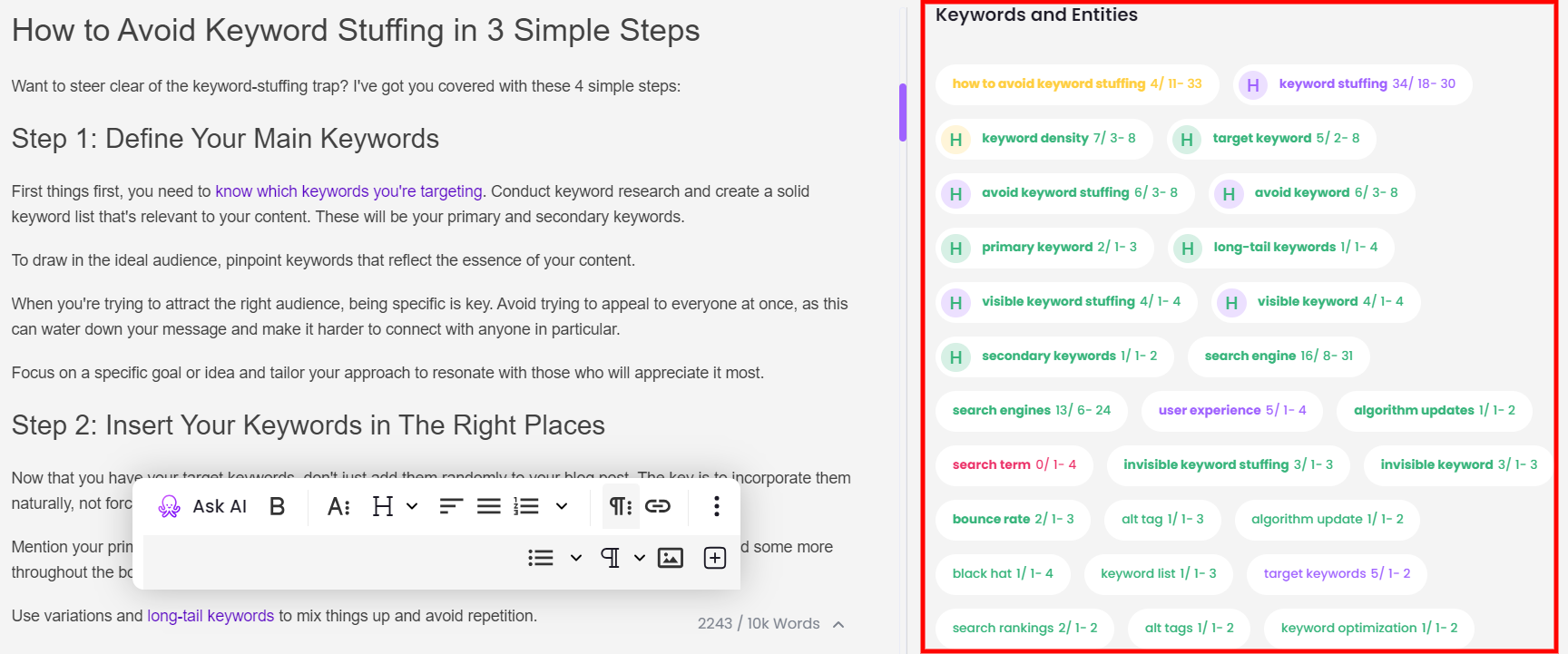 how to avoid keyword stuffing brandwell