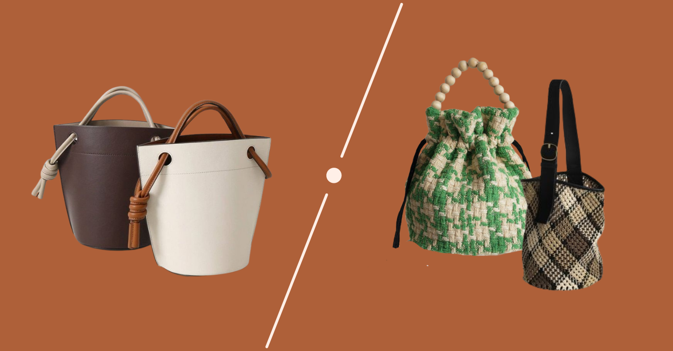 Solid vs. Pattern Bucket Bags